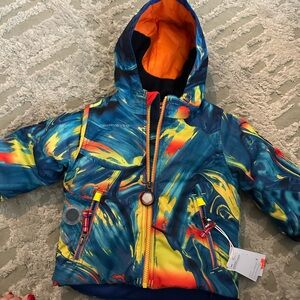 NWT Obermeyer Kids' Multicolor Ski Jacket - Blue & Orange